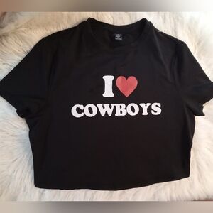 I love cowboys crop top
